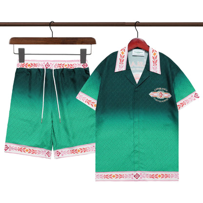 Casablanca Shirt Short Set Green