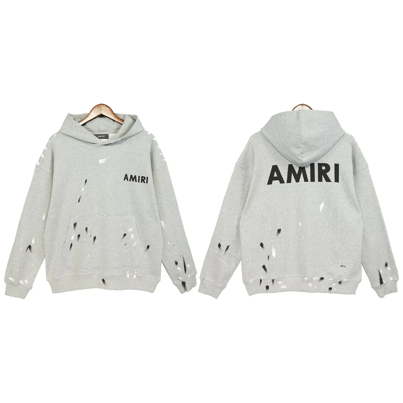 Amiri Plaint Splatter Hoodie Grey