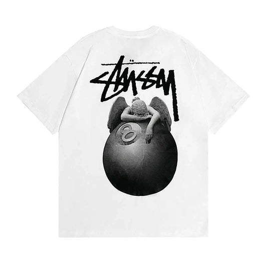 Stussy T Shirt 8 Ball White